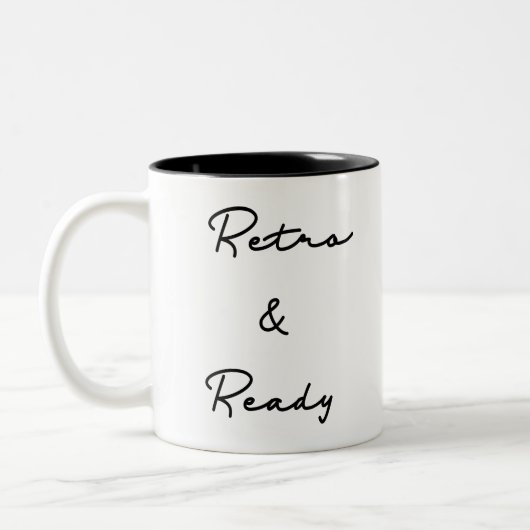 Retro & klaar  offerte tweekleurige koffiemok (Links)