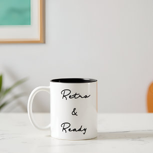 Retro & klaar  offerte tweekleurige koffiemok