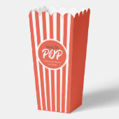 Retro Klaar om Pop Baby shower Rode Streep Pop Maï Bedankdoosjes (Voorkant)