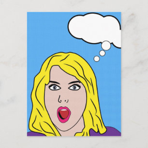Retro klantgericht de kunststripverhaal van de pop briefkaart