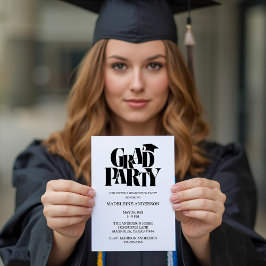 Retro Klas Congrats Afstuderen Zwart Kaart