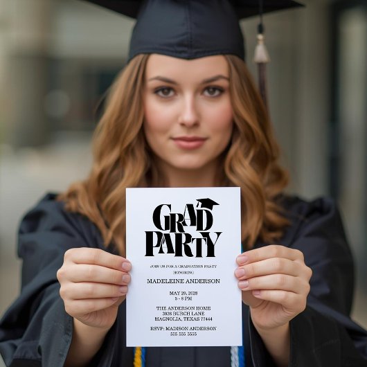 Retro Klas Congrats Afstuderen Zwart Kaart