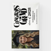 Retro Klas Congrats Afstuderen Zwart Spandoek (Verticaal)