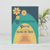 Retro Klas van 2024 Afstudeerfeest Kaart (Staand voorkant)
