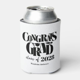 Retro Klas van Congrats Afstuderen Zwart en Wit Blikjeskoeler