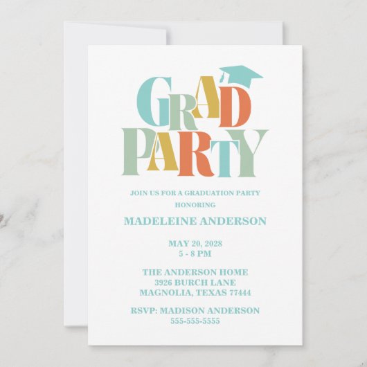 Retro Klas van harte gefeliciteerd met de afstuder Kaart (Voorkant)