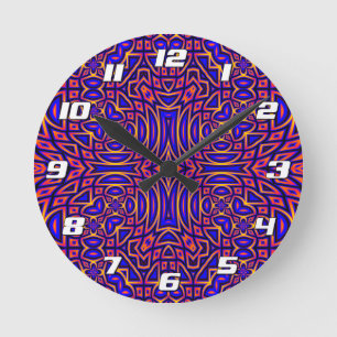 Retro Klasse Keerkleurpatroon Ontwerp Ronde Klok
