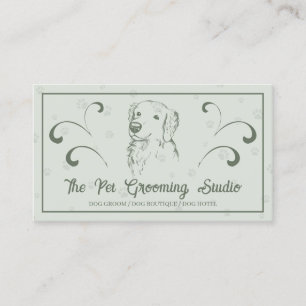 Retro Klasse Stijl Huisdier Goud Retriever Visitekaartje