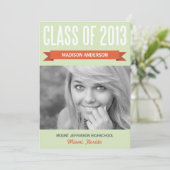 RETRO-KLASSE VAN 2013 | AFSTUDEREN INVITATIE KAART (Staand voorkant)