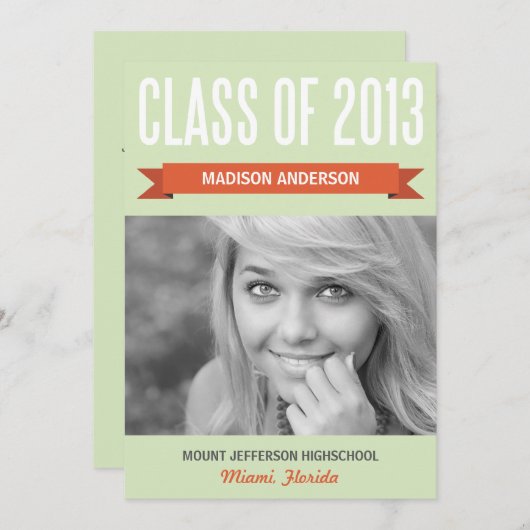 RETRO-KLASSE VAN 2013 | AFSTUDEREN INVITATIE KAART (Voorkant / Achterkant)