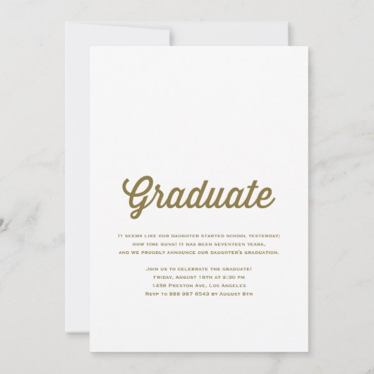 Retro Klasse van 2024 Gouden Foto Afstuderen Kaart (Achterkant)