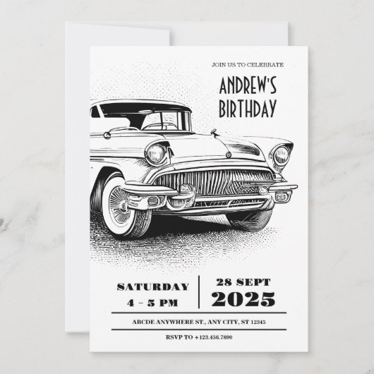 Retro klassiek Auto erfgoed automotive Kaart (Voorkant)