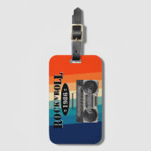 Retro klassiek, boetscapsule, rockmuziek,  bagagelabel (Voorkant (verticaal))