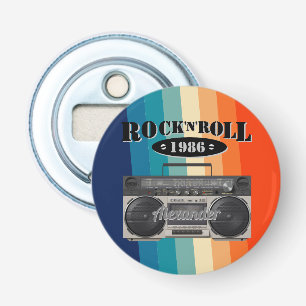 Retro klassiek, boetscapsule, rockmuziek,  button flesopener