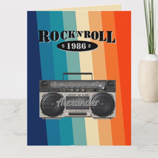 Retro klassiek, boetscapsule, rockmuziek, kaart (Voorkant)