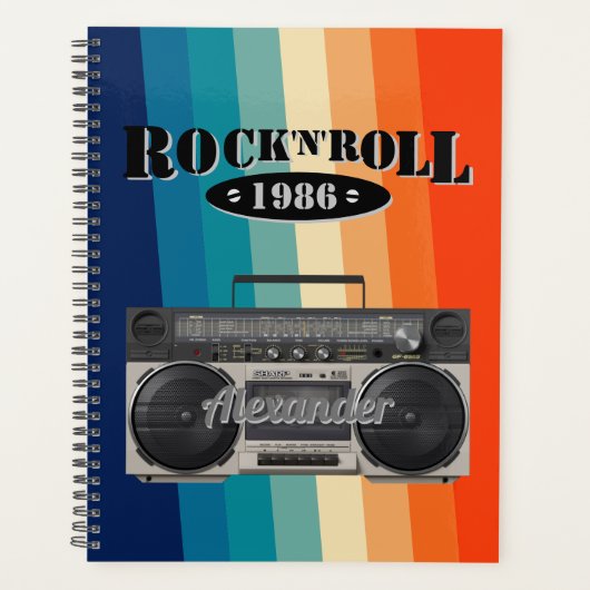 Retro klassiek, boetscapsule, rockmuziek, planner (Voorkant)
