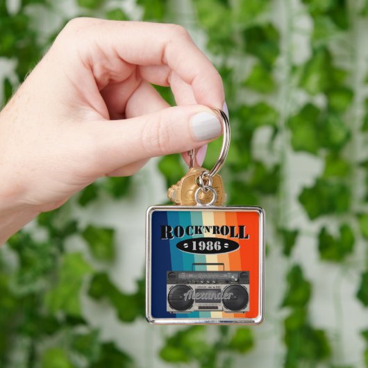 Retro klassiek, boetscapsule, rockmuziek, sleutelhanger (Hand)
