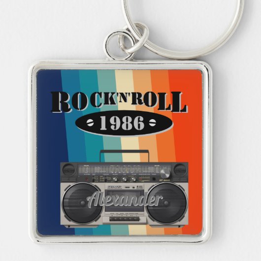 Retro klassiek, boetscapsule, rockmuziek, sleutelhanger (Voorkant)