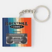 Retro klassiek, boetscapsule, rockmuziek,  sleutelhanger (Achterkant)