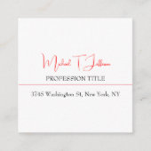 Retro Klassiek Elegant Eenvoudig Rood Wit Informatiekaartje (Voorkant)