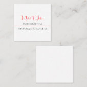 Retro Klassiek Elegant Eenvoudig Rood Wit Informatiekaartje (Voorkant / Achterkant)