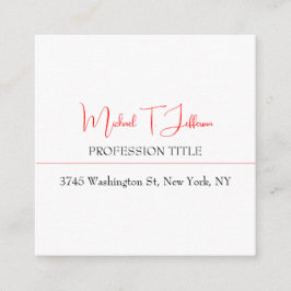 Retro Klassiek Elegant Eenvoudig Rood Wit Informatiekaartje