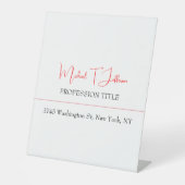 Retro Klassiek Elegant Eenvoudig Rood Wit Reclamebord Met Voetstuk (Voorkant)