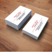 Retro Klassiek Elegant Eenvoudig Rood Wit Visitekaartje