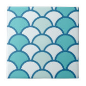 retro, klassiek, patroon, blauwgroen,  tegeltje (Voorkant)