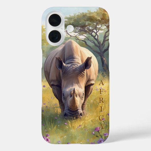 Retro Klassieke Afrikaanse Neushoorn Case-Mate iPhone Case (Achterkant)