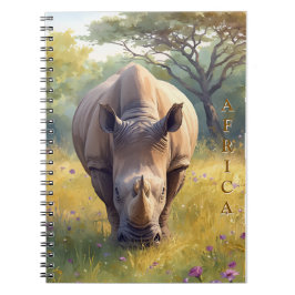 Retro Klassieke Afrikaanse Neushoorn Notitieboek
