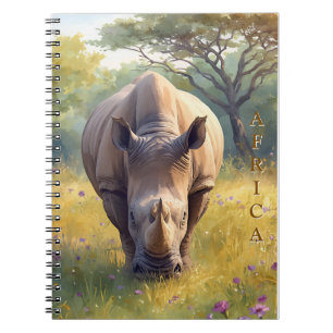Retro Klassieke Afrikaanse Neushoorn Notitieboek