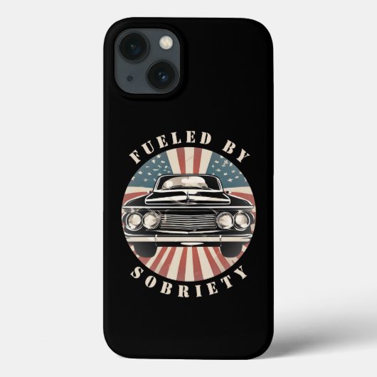 Retro klassieke auto Amerikaanse vlag aangedreven Case-Mate iPhone Case (Achterkant)