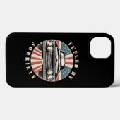 Retro klassieke auto Amerikaanse vlag aangedreven Case-Mate iPhone Case (Achterkant (horizontaal))