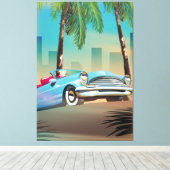 Retro Klassieke Auto Canvas Afdruk (Insitu (Houten vloer))
