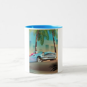 Retro Klassieke Auto Tweekleurige Koffiemok