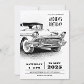 Retro klassieke autohistorie automotive kaart (Voorkant)