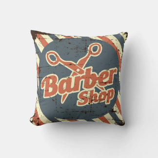 Retro Klassieke Blauwe Barberwinkel Kussen