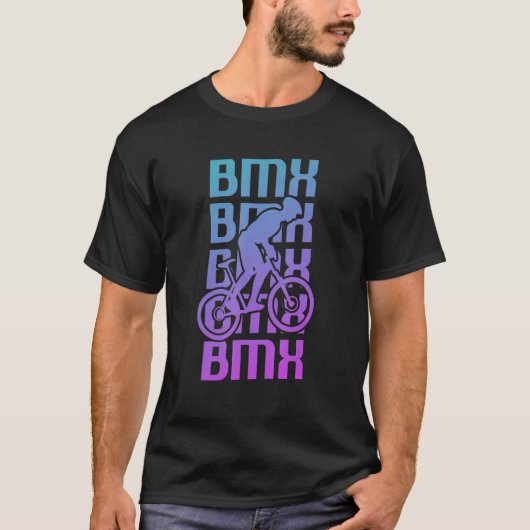Retro  klassieke BMX-fietser T-shirt (Voorkant)