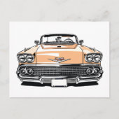 Retro Klassieke Cabriolet Voorkant Pop Art Briefkaart (Voorkant)
