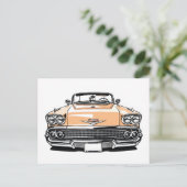 Retro Klassieke Cabriolet Voorkant Pop Art Briefkaart (Staand voorkant)