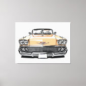 Retro Klassieke Cabriolet Voorkant Pop Art Canvas Afdruk (Voorkant)
