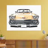 Retro Klassieke Cabriolet Voorkant Pop Art Canvas Afdruk (Insitu (Woonkamer))