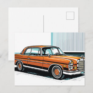 Retro Klassieke Cabriolet Zijde Pop Art Briefkaart