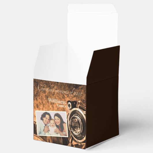  retro klassieke camera rustige familie bedankdoosjes (Geopend)