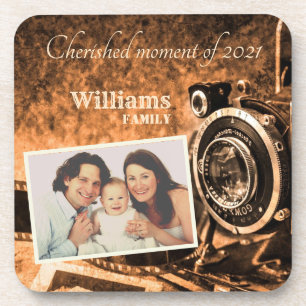retro klassieke camera rustige familie bier onderzetter