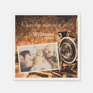 retro klassieke camera rustige familie servet