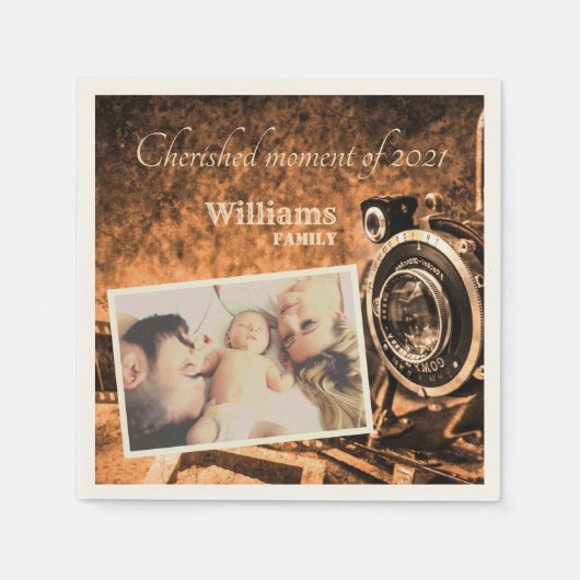  retro klassieke camera rustige familie servet (Voorkant)