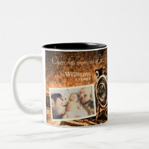 retro klassieke camera rustige familie tweekleurige koffiemok