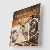  retro klassieke camera rustige familie  vierkante klok (Hoek)